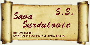 Sava Surdulović vizit kartica